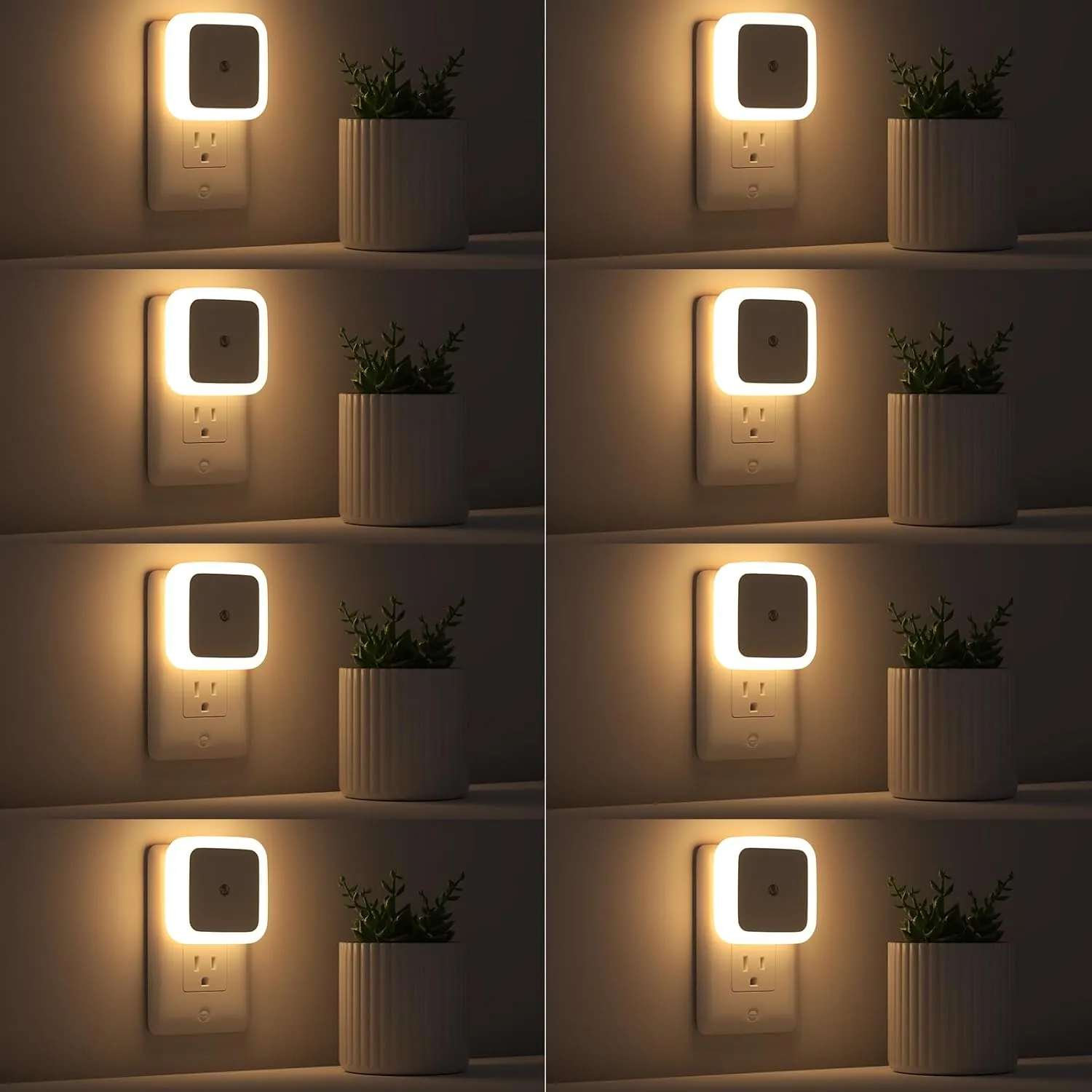 Sujeet Night Light, Night Lights Plug into Wall 8-Pack, Plug in Night Light, Dusk to Dawn Nightlight Led Night Lights for Bedroom, Bathroom, Hallway Warm White
