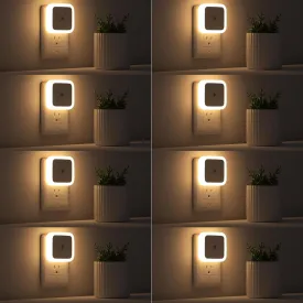 Sujeet Night Light, Night Lights Plug into Wall 8-Pack, Plug in Night Light, Dusk to Dawn Nightlight Led Night Lights for Bedroom, Bathroom, Hallway Warm White