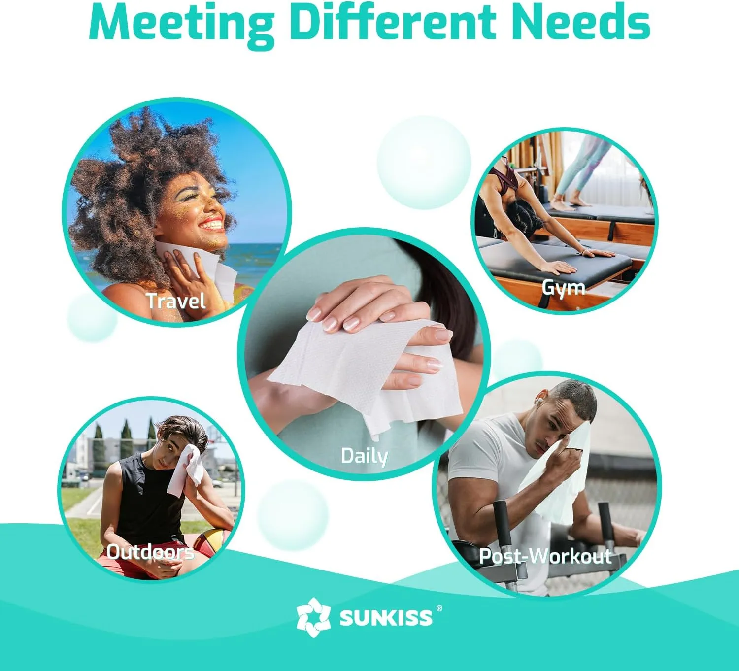 SUNKISS Trustplus Wet Wipes for Adult No Rinse, Extra Large 8x12 Body Cleaning Washcloths for Elderly Incontinence & Cleansing, Unscented, 50 Count