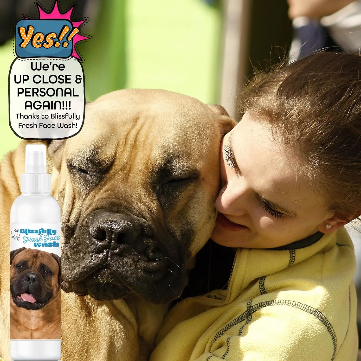The Blissful Dog Blissfully Fresh Face Wash - Cleans Facial Folds and Wrinkles, 8-Ounce, Bullmastiff