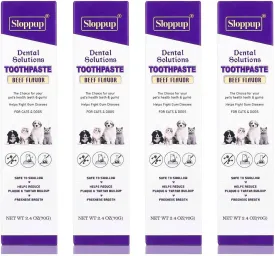 Toothpaste | Teeth Cleaning and Fresh Breath Dental Care for Giant Schnauzer and Other Working Dogs | Soothes Inflamed Gums | Safe for Puppies | Vet Formulated 4 Pack (9.6 OZ)