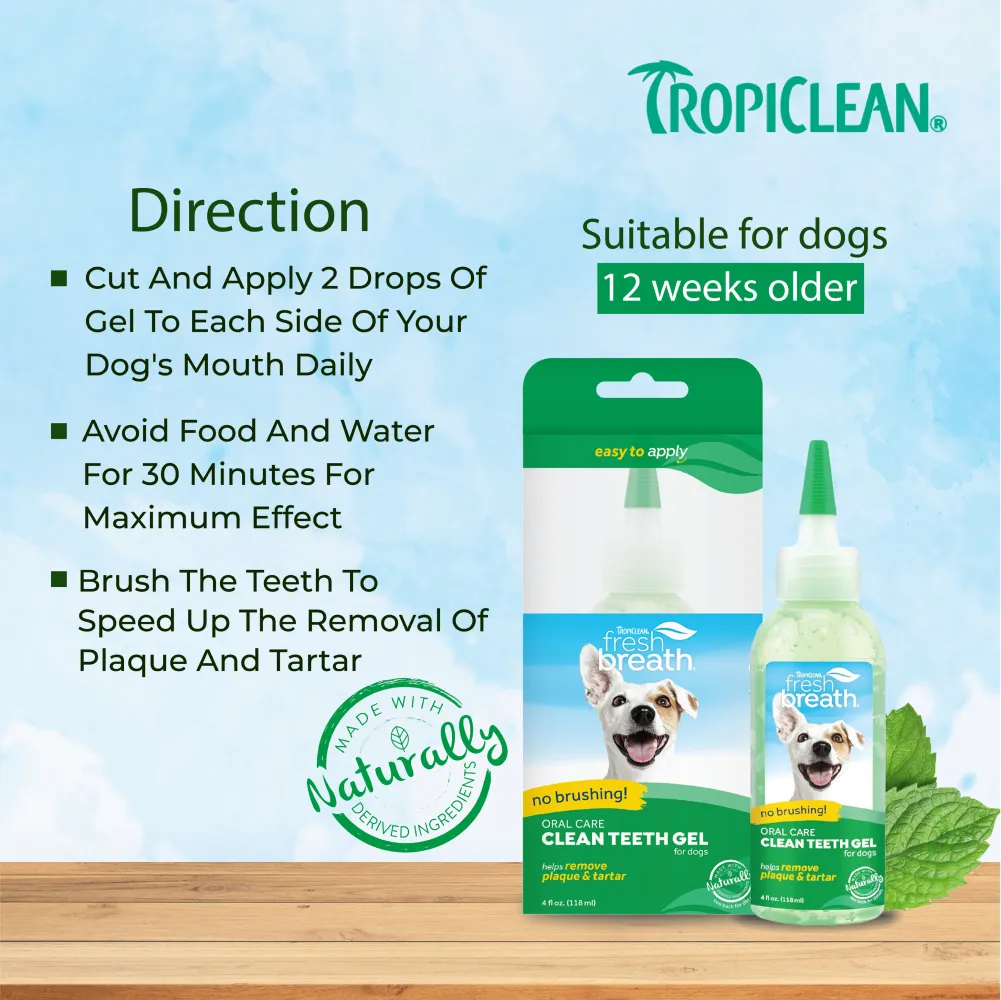 Tropiclean Fresh Breath Clean Teeth Brushing Gel For Dogs
