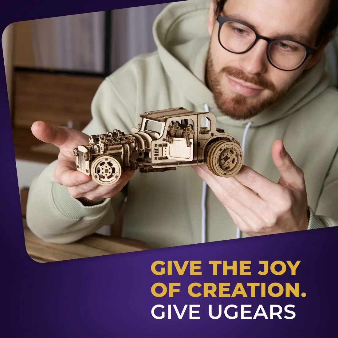 Ugears Hot Rod Furious Mouse ★Mechanical 3D Puzzle Kit Model Toys Gift Present Birthday Xmas Christmas Kids Adults
