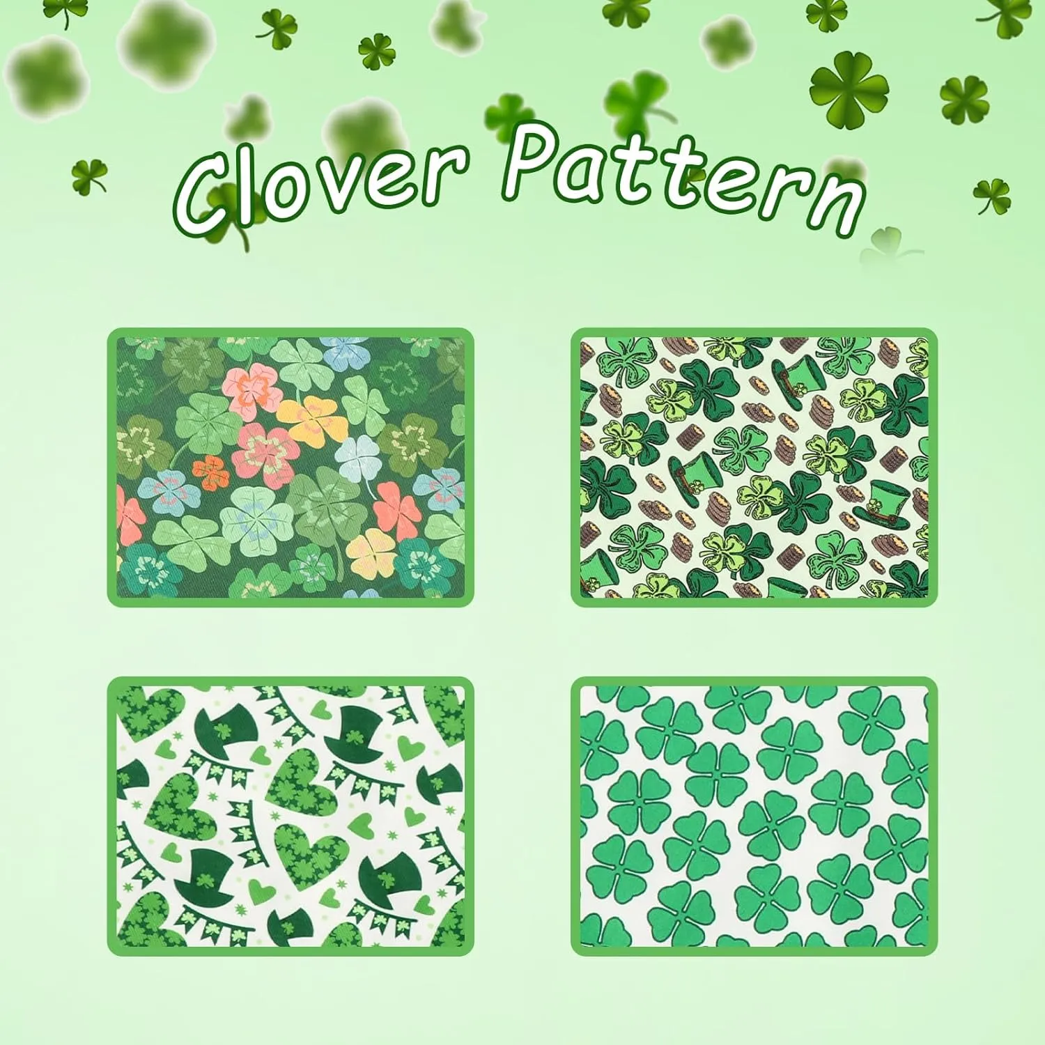 Unique Style Paws Dog St. Pat Bandanas 2Pcs Washable Cotton Triangle Colorful Clover Magic Hat Dog Scarfs for Small Medium Large Dogs and Cats