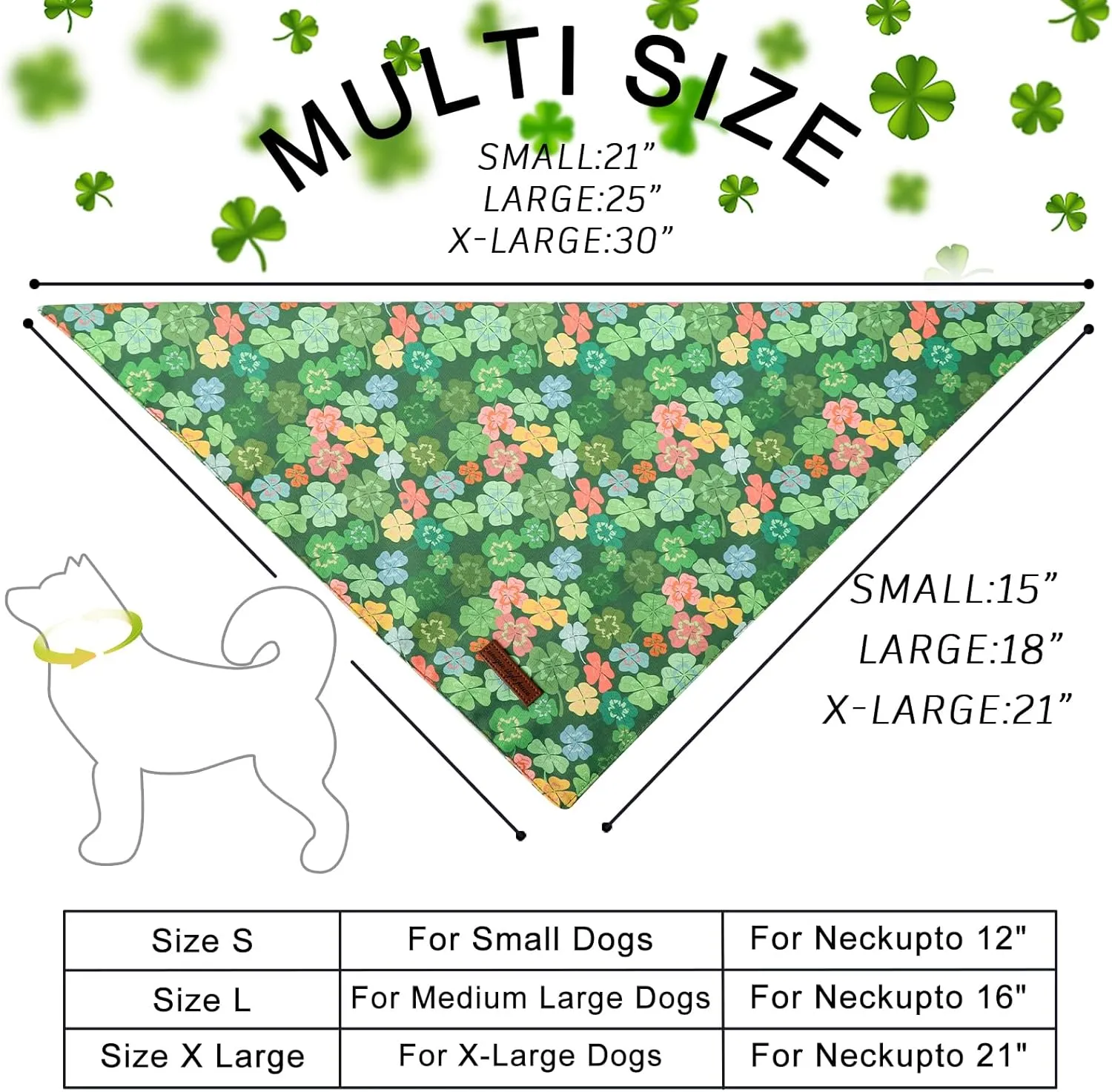 Unique Style Paws Dog St. Pat Bandanas 2Pcs Washable Cotton Triangle Colorful Clover Magic Hat Dog Scarfs for Small Medium Large Dogs and Cats
