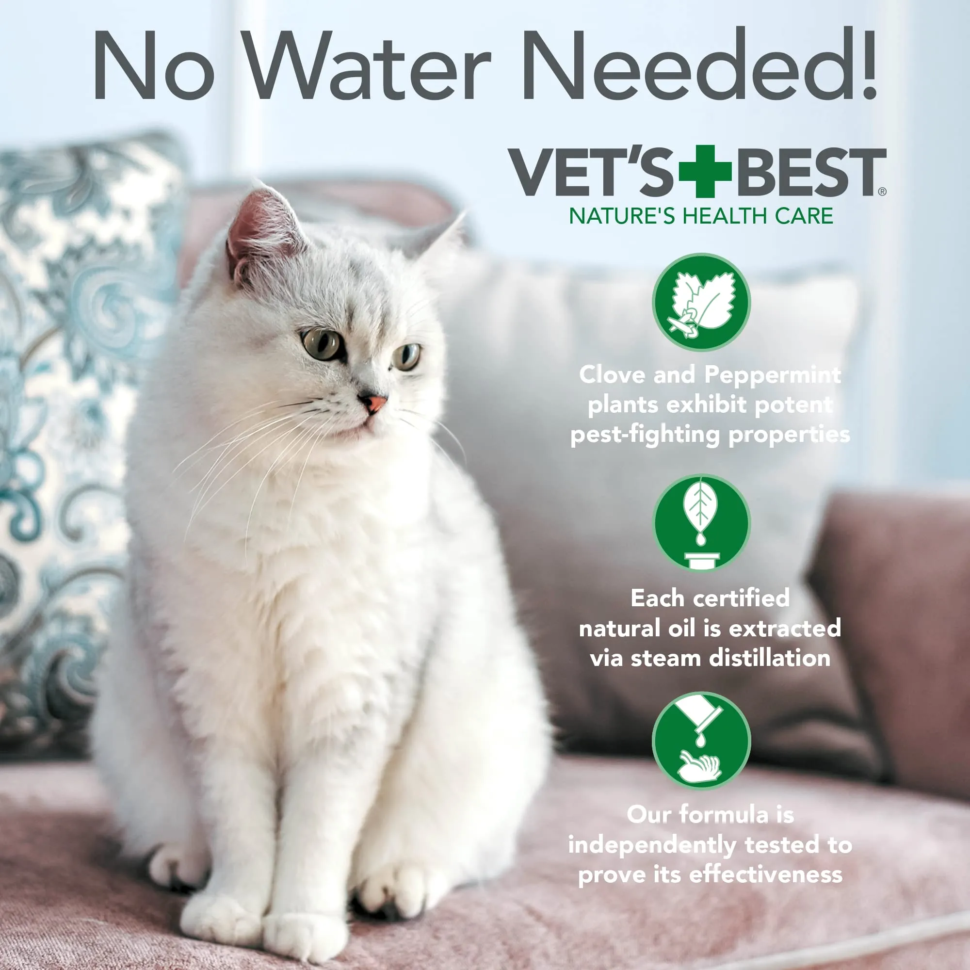 Vet's Best Flea and Tick Waterless Bath Foam for Cats - 5 Oz