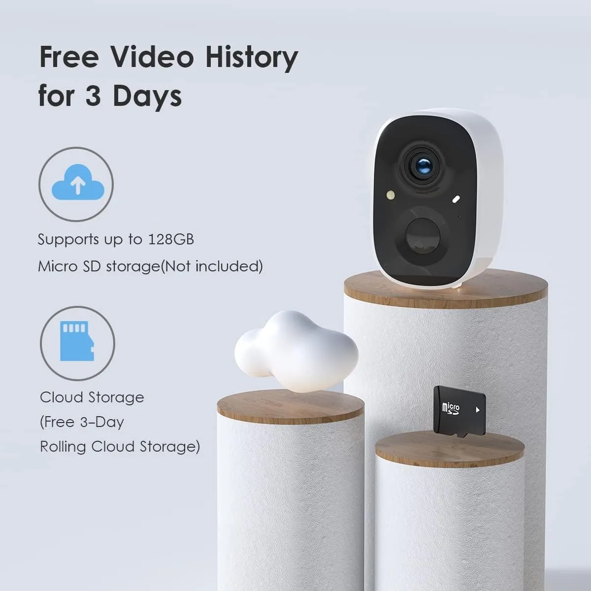 VicoHome CG6 Camera Wireless Outdoor, 2K Color Night Vision, AI Motion Detection, 2-Way Talk, Battery-Powered WiFi, IP65 Weatherproof, Spotlight Siren Alarm, Free Cloud/SD Storage