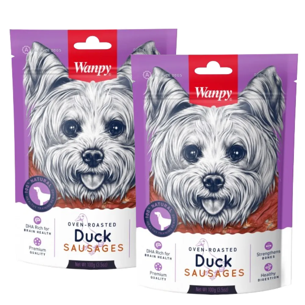 Wanpy Oven Roasted Duck Sausages Dog Treats