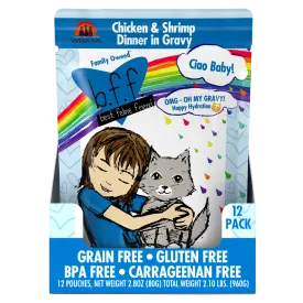 Weruva BFF Oh My Gravy Ciao Baby Grain Free Chicken and Shrimp in Gravy Cat Food Pouches