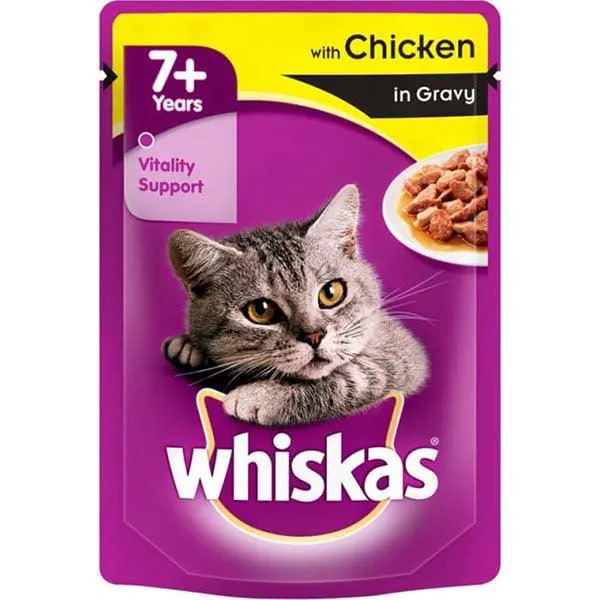 WHISKAS WITH CHICKEN IN GRAVY 100GM